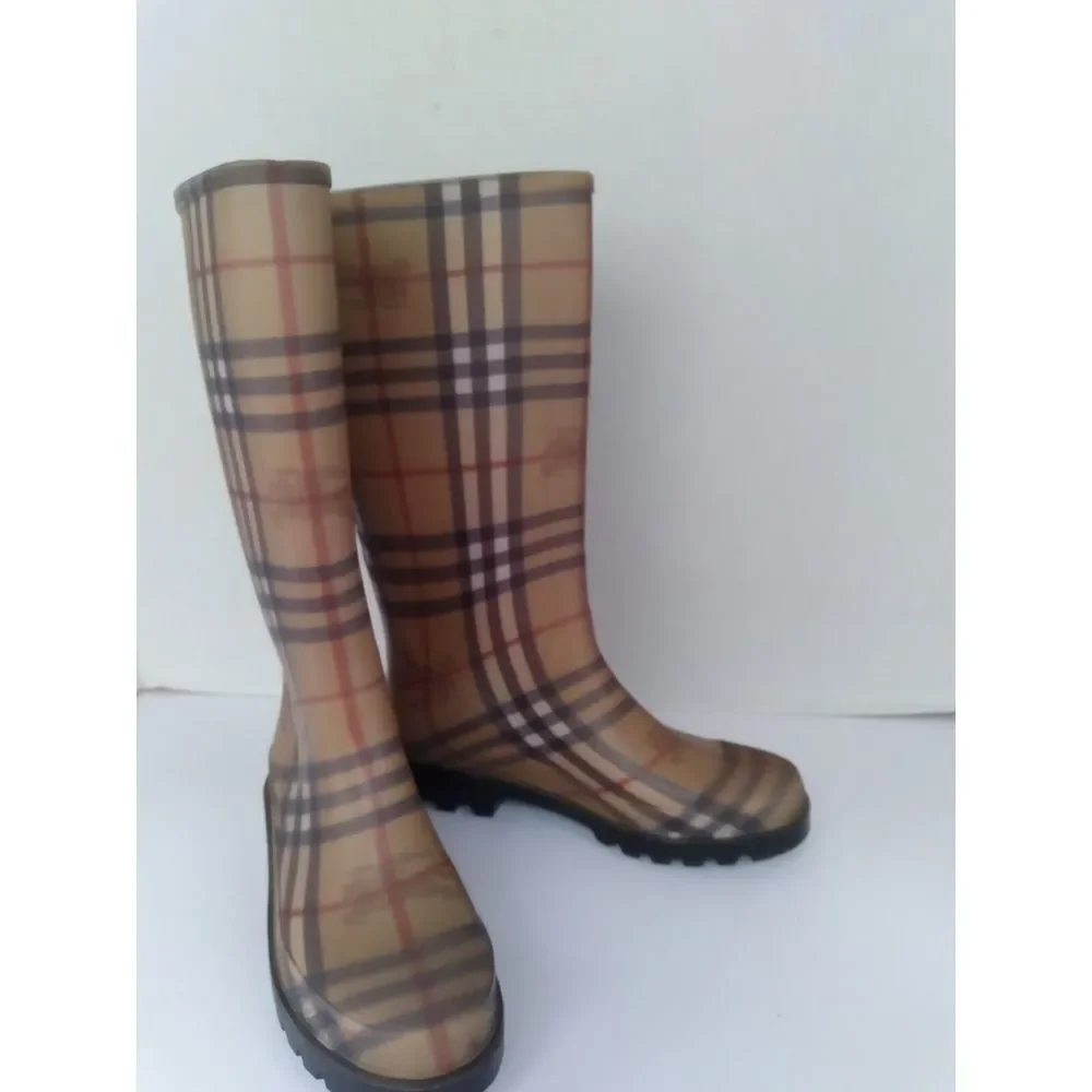 Burberry Classic Nova Check Rain Boots‎ Rubber Wellington Boots - Picture 4 of 8